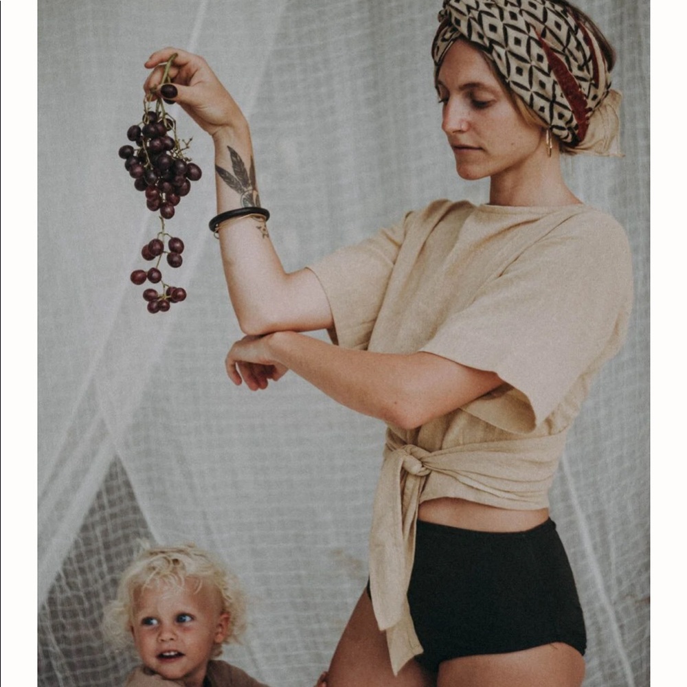 Hemp Temple Maya Wrap Top in Raw